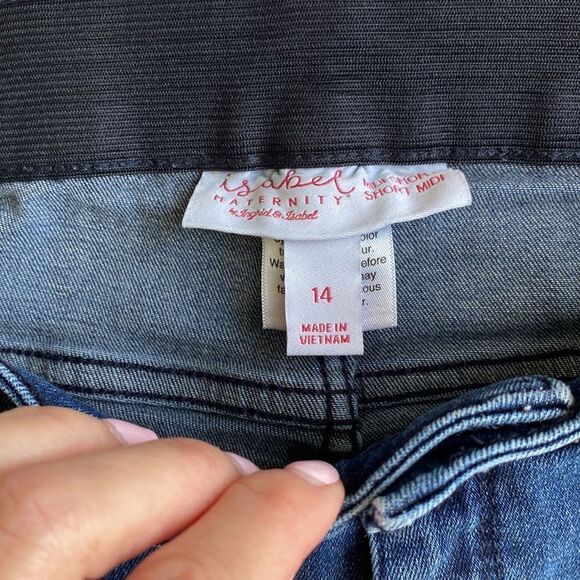 Isabel Maternity MIDI Short Denim Shorts‎ Size 14 - Picture 8 of 13